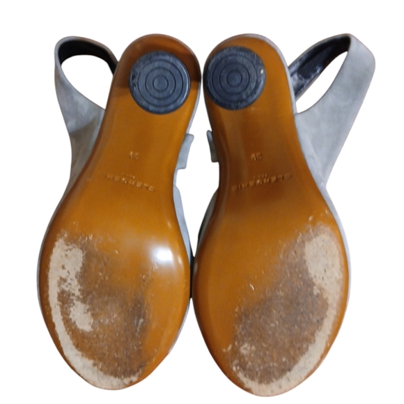 Robert Clergerie Light Gray Suede Sling Back Open Toe Heels size 8.5 - Picture 9 of 11